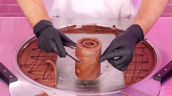 The Best Way To Make Nutella Ice Cream Rolls (ASMR)