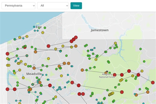 See every Pennsylvania tornado since 1950 in history of twisters map
