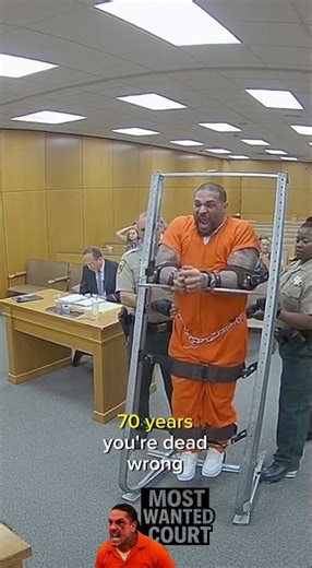 Massive Inmate Loses Control at 70-Year Sentence — Officers Struggle to Restrain Him! ⚖️ #shorts