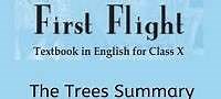 The Trees Summary Class 10 pdf | Short & Long | Point Wise | From book First Flight