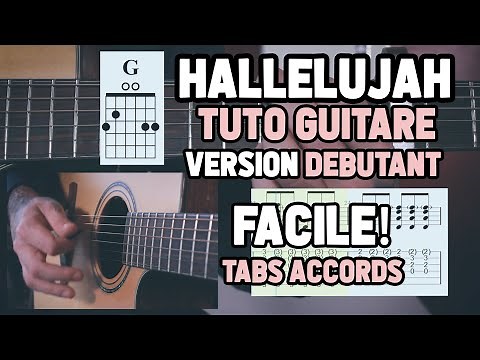 Hallelujah - Tuto GUITARE Version DÉBUTANT et FACILE! (Tabs, Accords et Lent)