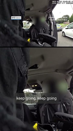 Moment van driver gives a lift to police chasing suspect | #RTENews #Kent