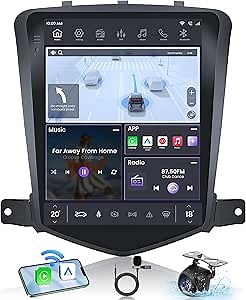 8 Core 4+64G Android 13 Upgrade Car Radio for Chevy Cruze 2009-2015: 10.4 Inch 1024 * 768 HD IPS Tesla Style Touchscreen Wireless Carplay Andriod Auto GPS Backup Camera 5G WiFi Bluetooth FM AM