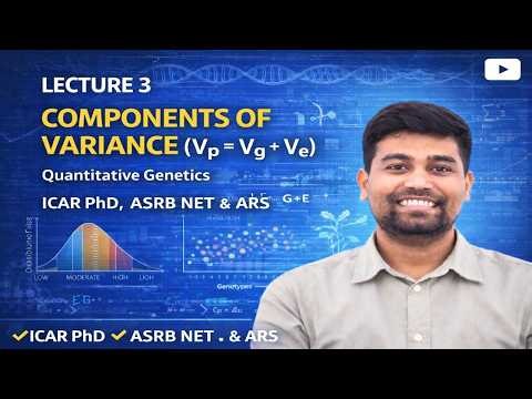Lecture 3: Components of Variance (Vp = Vg + Ve) | Quantitative Genetics | ICAR PhD | ASRB NET & ARS