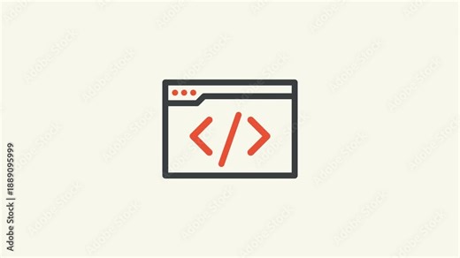 Html Security Icon Animation, Hyper Text Markup Language technology icon Animation.