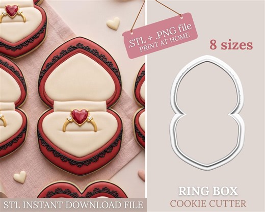Ring Box Cookie Cutter STL - 8x Files for 3D Printing ( PNG Clipart Image) - Etsy