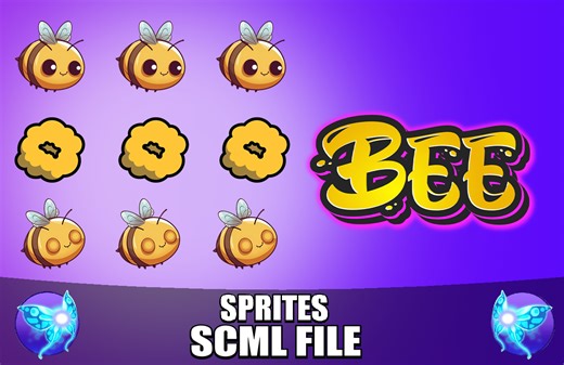 Bee  - 2D Animated Character (Spriter) by Gamelauncher Shop