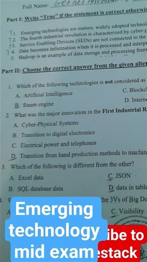 frFreshman Emerging Technology Mid-Exam question #freshmancourse #ethiopianuniversity #hailestack