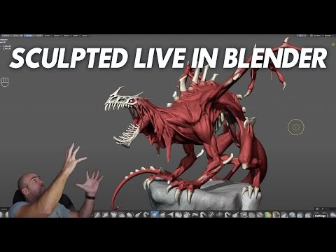 The Skinless Dragon sculpt live in Blender
