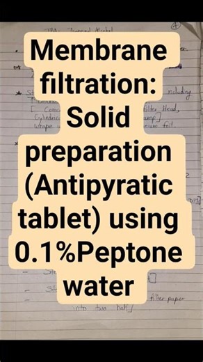Membranefiltration:Solid sample presentation using 0.1%Peptone water
