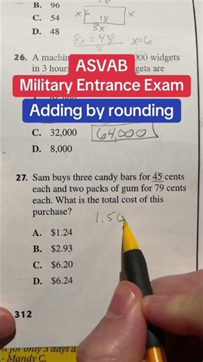 ASVAB Math Arithmetic Reasoning Solutions 27