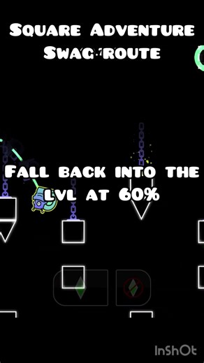 Square Adventure secret way/swag route! #geometrydash #gd #shorts