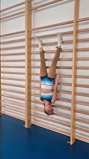 Gymnastics-Girl Stretching on Swedish Wall 🩰 | Flexibility and Strength