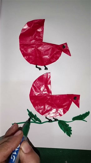 Paper Bird Art – Simple, Cute & Creative | Easy Craft Idea 🐦🌿✨. #art