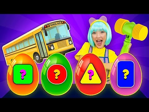 The Wheels on The Bus Song | Surprise Eggs | Tigi Boo Nursery Rhymes & Kids Songs