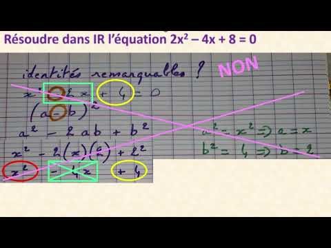 FONCTION POLYNOME DU 2nd DEGRE - Equation - Discriminant - Exercice corrigé 8