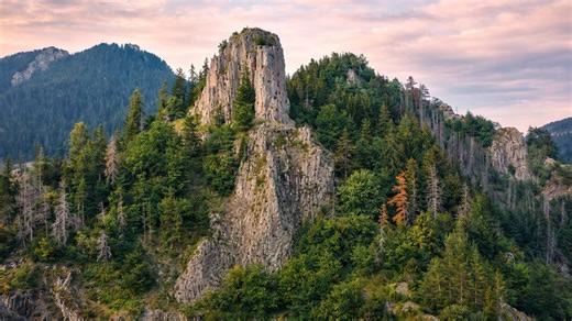 A cliff formation linked to a legend in the mountains