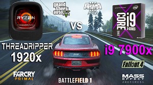 Ryzen Threadripper 1920X vs i9 7900X test in 7 games