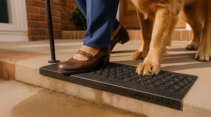 Rubber Stair Treads Outdoor 30"x10" 6-Pack - Heavy-Duty Outdoor Stair Treads Non-Slip Weather Resistant - Exterior Rubber Mats for Wooden Steps - Anti Slip Step Covers by Thunder Grip