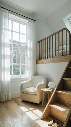 Stunning Loft Conversion: Minimalist Tiny Home with Space-Saving Stairs! #tinyhouse #homedecor