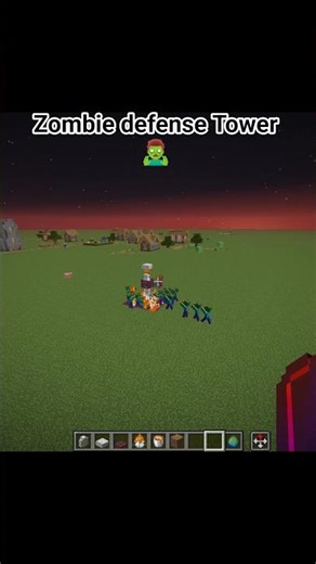Zombie defense Tower 🧟‍♂️ #minecraft