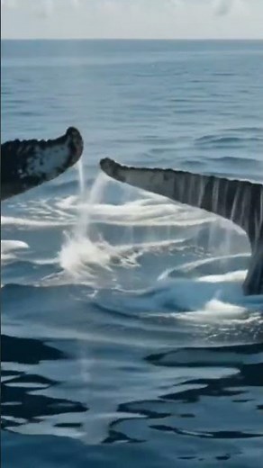 ​Graceful Giants: A Synchronized Dive into the Deep 🐋