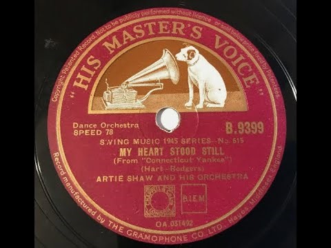 Artie Shaw and His Orchestra "My Heart Stood Still" (1939) Rogers & Hart song Swing big band 78 rpm