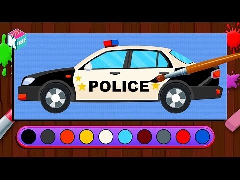 Police Car | Coloring book | How to color