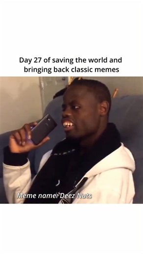 Mememysterymemehistory on Instagram: "Meme history: The “Deez Nuts” meme started as a joke punchline but became one of the most recognizable and quoted meme phrases of the 2010s. It originated from a 1990s hip-hop track where the phrase was used as a playful taunt, but the moment that really turned it into a meme happened in 2015 when an internet user posted a prank phone call clip where someone says “deez nuts” with perfect comedic timing. The unexpected punchline caught on instantly. Once it s