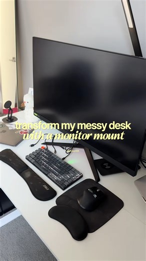 Your desk isn’t messy it’s just missing a key component, a monitor arm! A monitor mount clears space, hides cables, and instantly upgrades how your desk looks and functions. 📖 💻 #mountit #monitormounts #monitorarm #deskupgrade | Mount-It