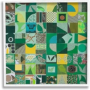 Stupell Industries Green Geometric Collage Framed Giclee Art by Pamela Fingado