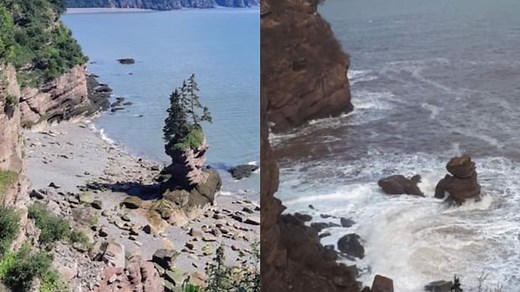 Fundy Trail's iconic Flowerpot Rock toppled by storm