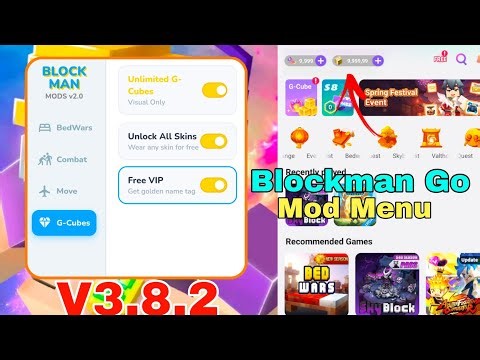 Blockman Go New Panel Download With Unlimited G-Cube And Mega Menu