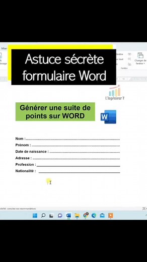 85K views · 2K reactions | Générer des suites de points sur Excel et Word pour vos formulaires | L'Ingénieur Y | Facebook