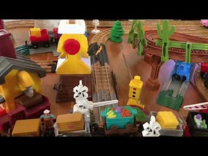 Geotrax toy story bridge tunnel mill houses alien car in action