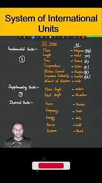 System of International Units (SI Units) #siunits #unitsandmeasurements