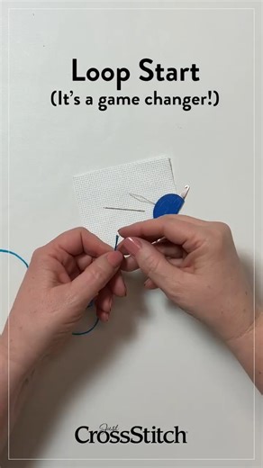Learn how to loop start in this exclusive tutorial! Save for later. 😊 🧵 | Just CrossStitch Magazine