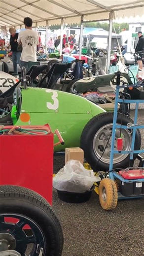 Vintage Race Car paddock at Silverstone Festival 2025