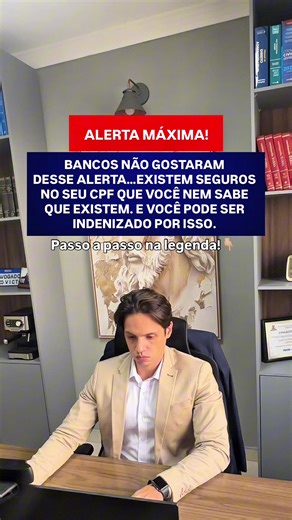 Passo a passo para consultar seguros no seu CPF (SUSEP): Acesse gov.br/susep Clique em Consulta de Seguros Faça login com sua conta gov.br Verifique os seguros vinculados ao seu CPF Caso encontre algum seguro que não reconhece, solicite à seguradora ou ao banco o contrato da contratação A empresa tem até 10 dias para resolver. Caso não resolva nesse prazo, você pode entrar com uma ação judicial. Siga o meu perfil e aprenda mais sobre seus direitos! @joaomarcussi.adv