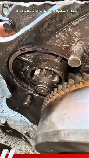 How the Starter Motor Grabs the Flywheel Explained #shorts #mechanic #automobile