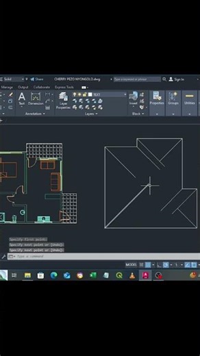 How to Draw a 2D Roof Plan in AutoCAD | Step-by-Step Tutorial for Beginners #autocad