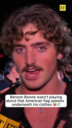 Benson Boone is a man of his word, stripping down to an American flag speedo after his concert. 🫡🔥 | Entertainment Tonight