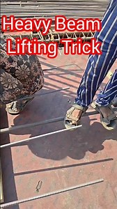 How to Lift Heavy Steel Beams Manually? 🏗️🔥🔥 #viral #shorts #construction #civilengineering