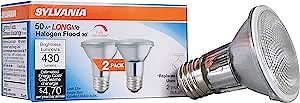 Sylvania Halogen 39W PAR20 Reflector Light Bulb, Medium Base, 2800 Warm White, 2 Pack
