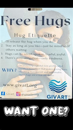 12 reactions | A close up of the 'hug' sign I've been using to show people how simple an act of giving can be. | Micki Hall | Facebook