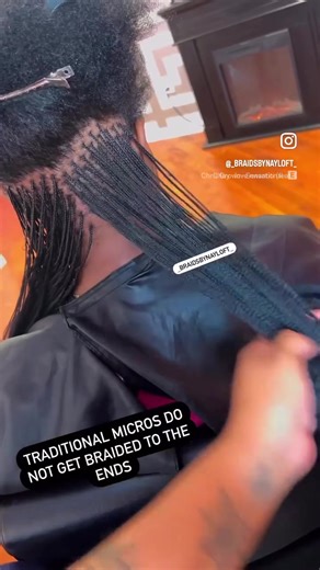 People always ask me the difference between Traditional Micros and Micro Individuals. The difference is traditional micros do not get braided to the ends and Micro Individuals do!! #micro #microindividuals #microboxbraids #phillybraiders #fyp