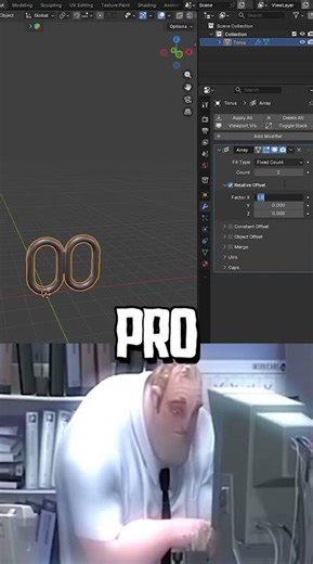 Noob vs Pro: Corrente no Blender com ARRAY MODIFIER