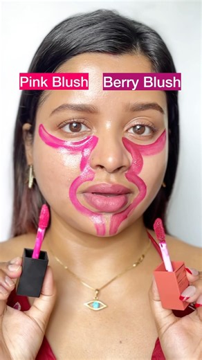 Pink Blush Vs Berry Blush♥️#viral #shorts #ytshorts #shortvideo #viralvideo #youtubeshorts #makeup