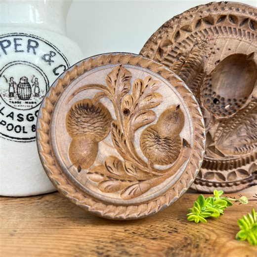 Antique Hand Carved Acorn Butter Stamp: Victorian Kitchen Decor - Etsy
