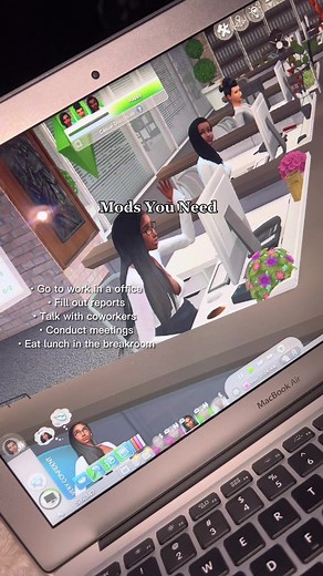 Turbo Careers Mod by Zerbu ( I downloaded the office by Alexis Ariel on Patreon ) 💚 #blackgirlsimmer #sims4 #sims4mods #sims4cc #foryou #blackgirlcontent #blacksims